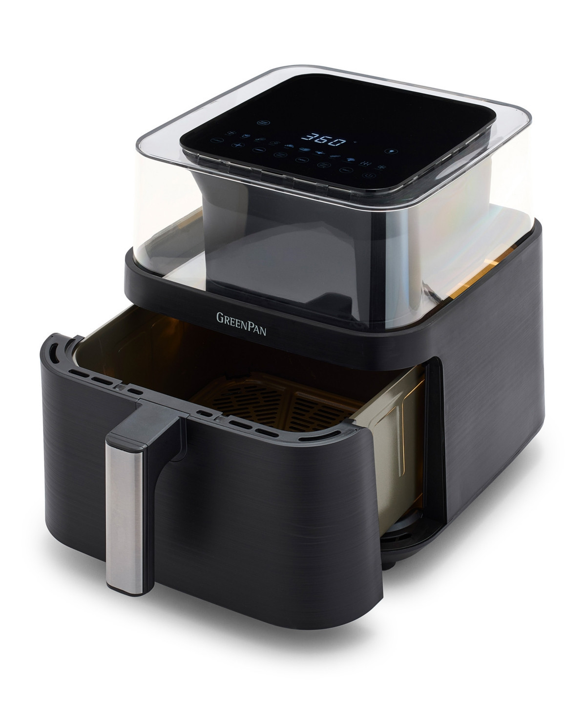 GreenPan Bistro 7 Quart 360Â° Clear View Air Fryer - Black | Macy's