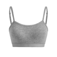 Ribbed Soft Bra Lightweight ComfyGrey | SHEIN