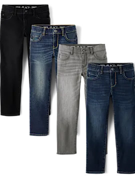 Boys Stretch Straight Jeans 4-Pack - MULTI | The Children's Place | The Children's Place