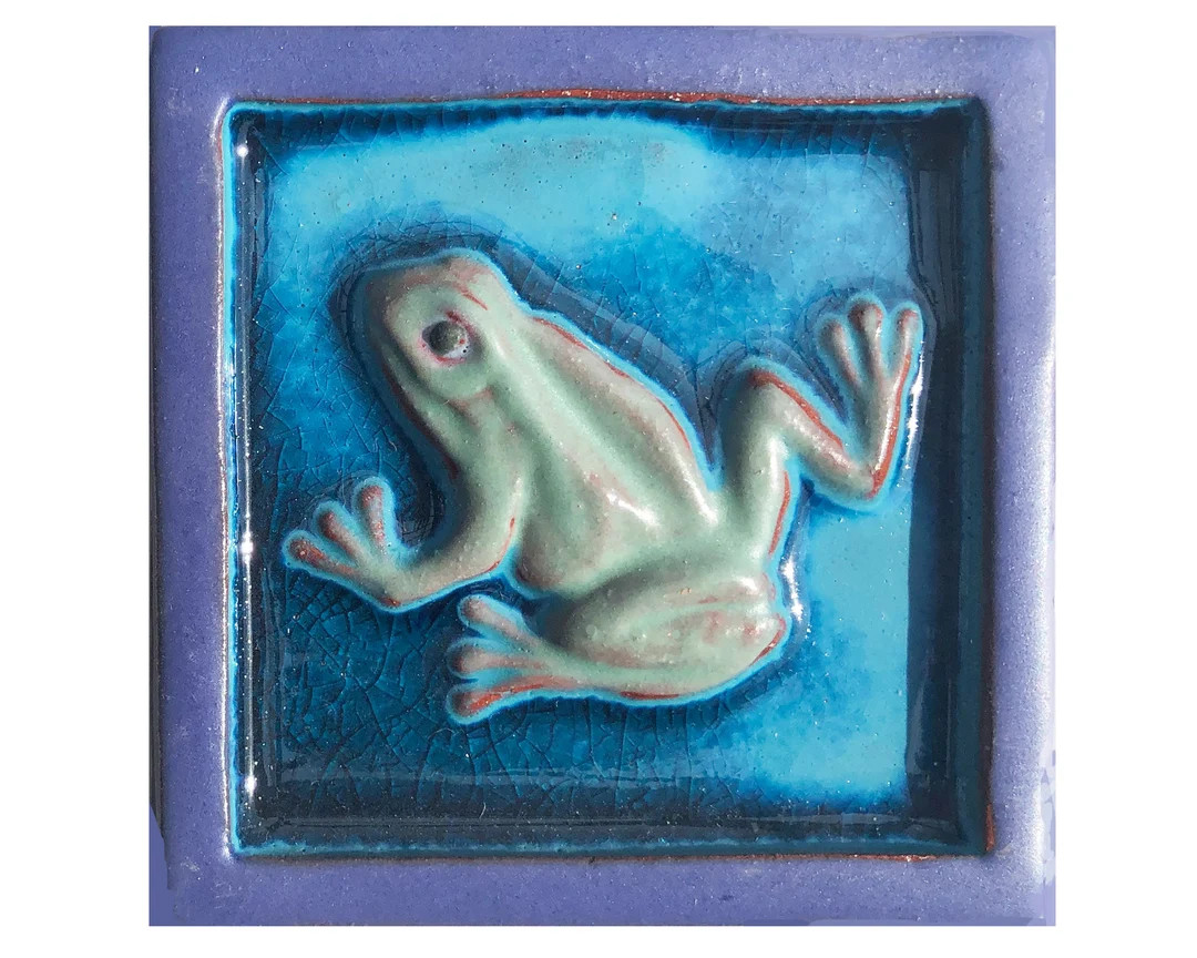 Handmade Ceramic Small Frog Tile - Etsy | Etsy (US)