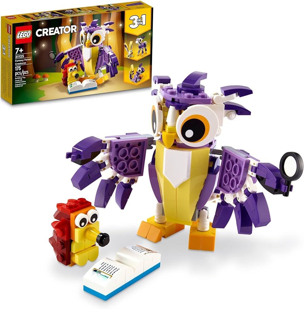 LEGO Creator 3 in 1 Fantasy Forest Creatures, Woodland Animal Toys Set Transforms from Rabbit to ... | Amazon (US)