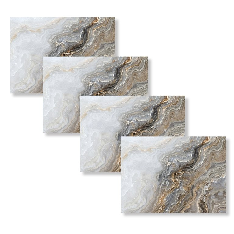 MHF Home Taupe Agate Dining Table Protective Easy Clean Placemats Set of 4 | Walmart (US)