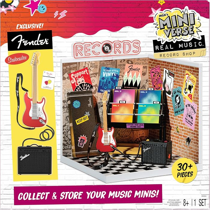 MGA's Miniverse Real Music Record Shop Deluxe Display Set, Licensed Fender Guitar & Accessories, ... | Amazon (US)