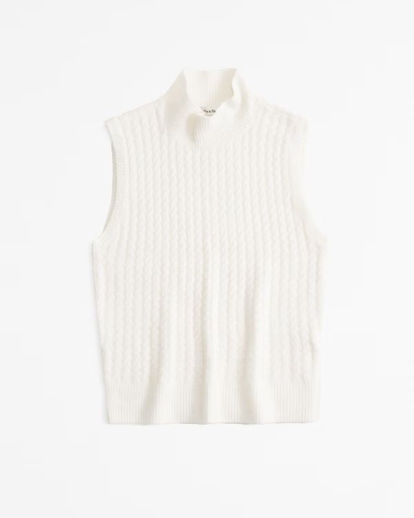 Women's Sleeveless Cable Mockneck Top | Women's New Arrivals | Abercrombie.com | Abercrombie & Fitch (US)