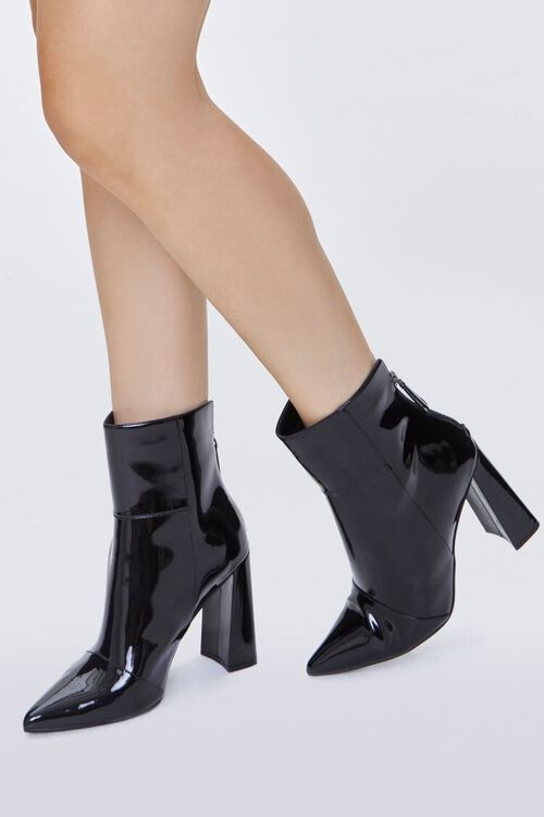 Faux Patent Leather Zip-Up Booties | Forever 21 (US)