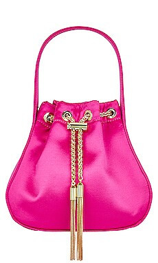 olga berg Miki Drawstring Satin Bag in Fuchsia from Revolve.com | Revolve Clothing (Global)