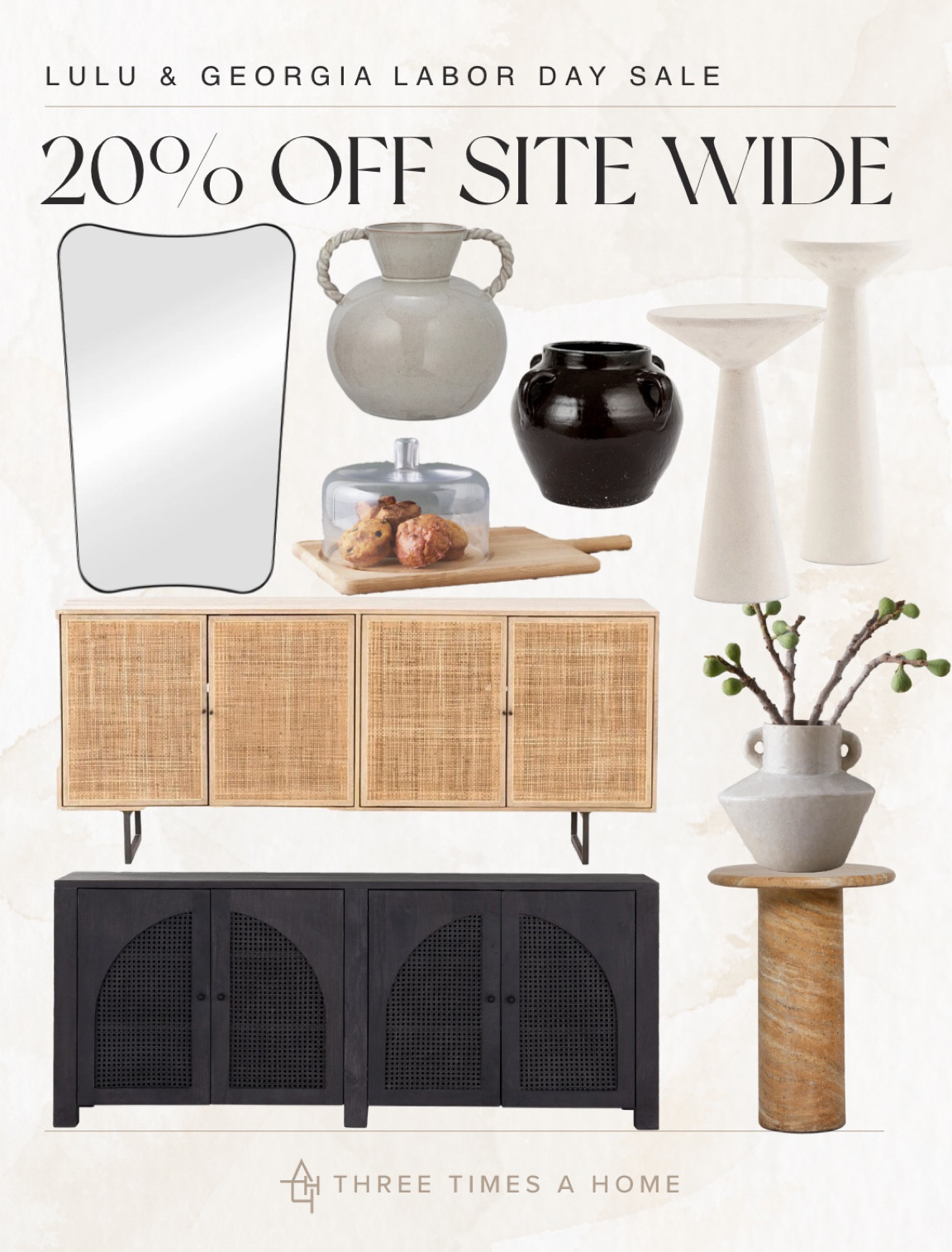 Labor Day sale finds! 20% off these beautiful neutral vases, came sideboards and side tables 

#LTKFallSale #LTKHome #LTKSeasonal