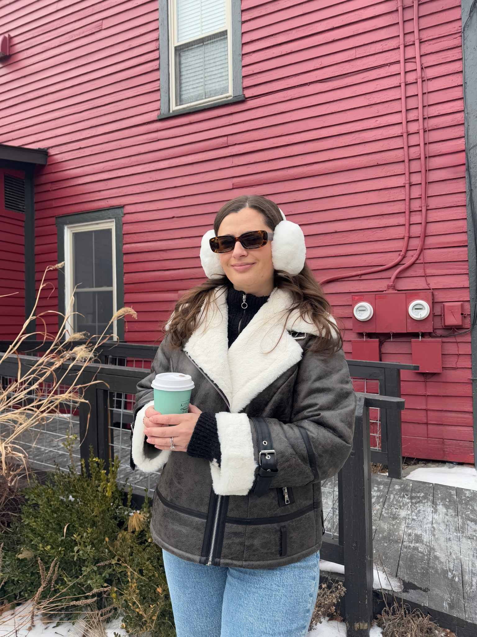 Recent outfit from a trip to the Catskills in NY! Love this jacket I got from Miss Selfridge and paired with some earmuffs and a pair of light wash jeans 

#LTKStyleTip #LTKFindsUnder100 #LTKSeasonal