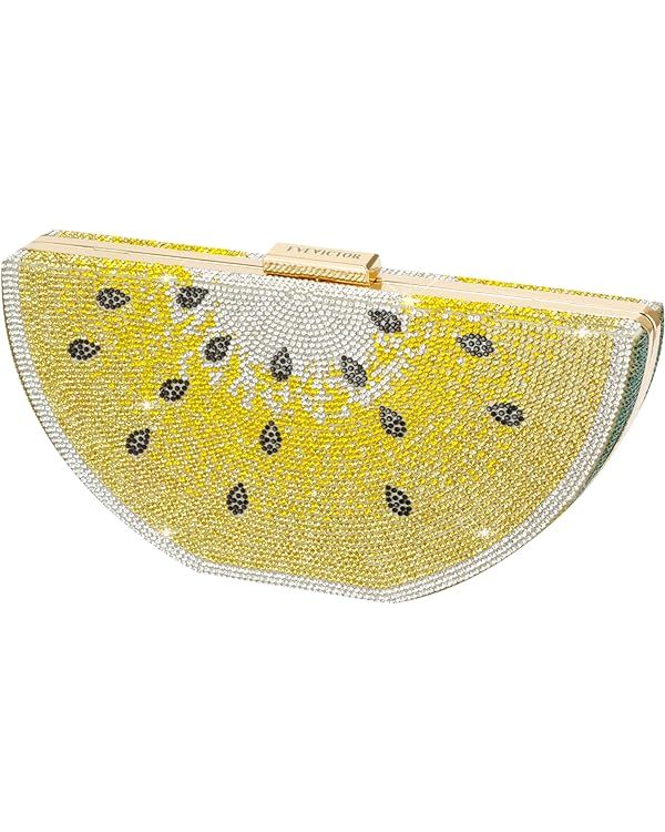 Clutch Purse for Women, Crystal Evening Bag, Watermelon Shape Handbag, Rhinestone Money Hand Bag | Amazon (US)