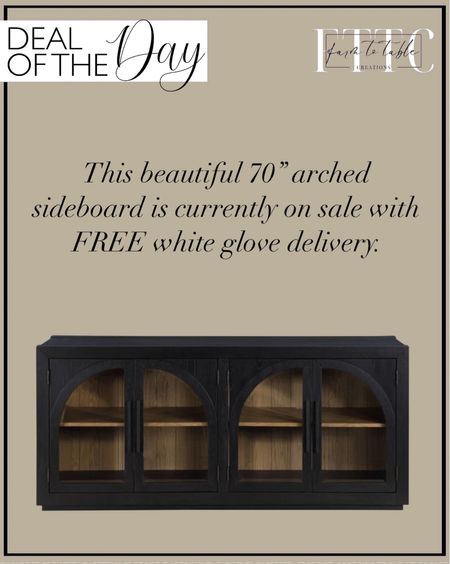Deal of the Day. Follow @farmtotablecreations on Instagram for more inspiration.

This beautiful sideboard media console is currently on sale. A much less expensive option! Love the arched doors! 

Ashara 70'' Sideboard Media Console by Lark Manor. Sideboard. Buffet. Living room furniture. Dining room furniture.

#LTKSaleAlert #LTKStyleTip #LTKHome