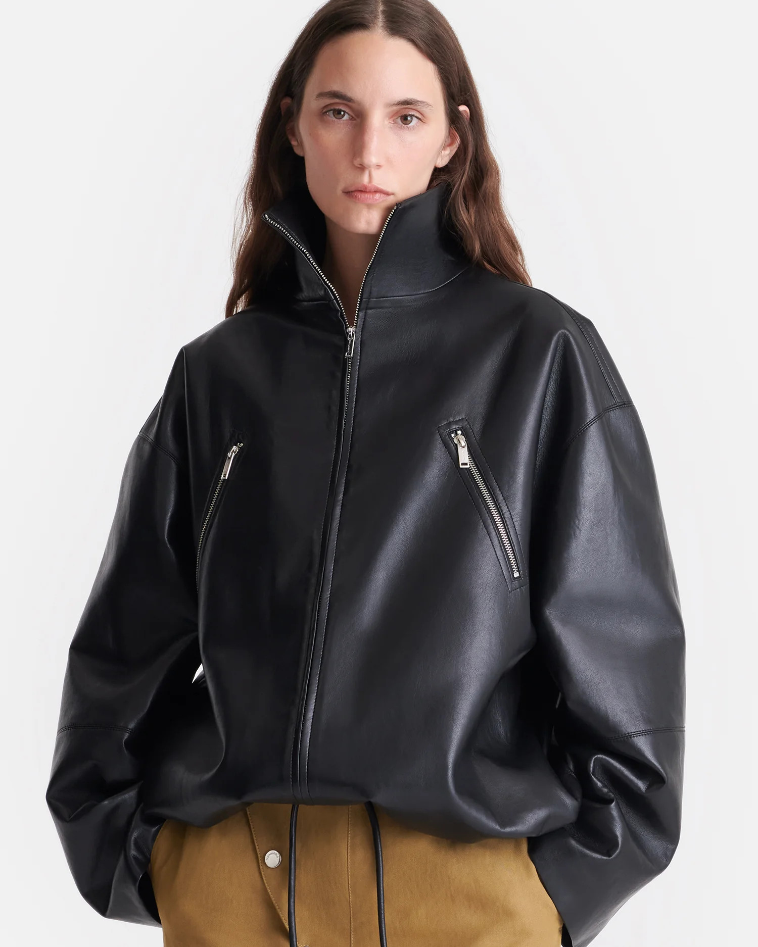 Aiman - Regenerated Leather Jacket - Black | Nanushka