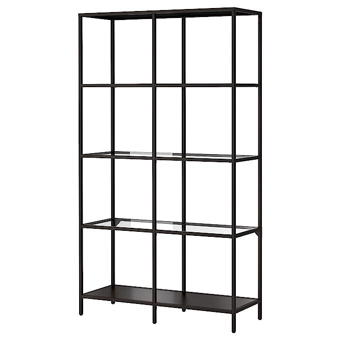 IKEA VITTSJÖ,Shelving unit, black-brown, glass | Amazon (US)