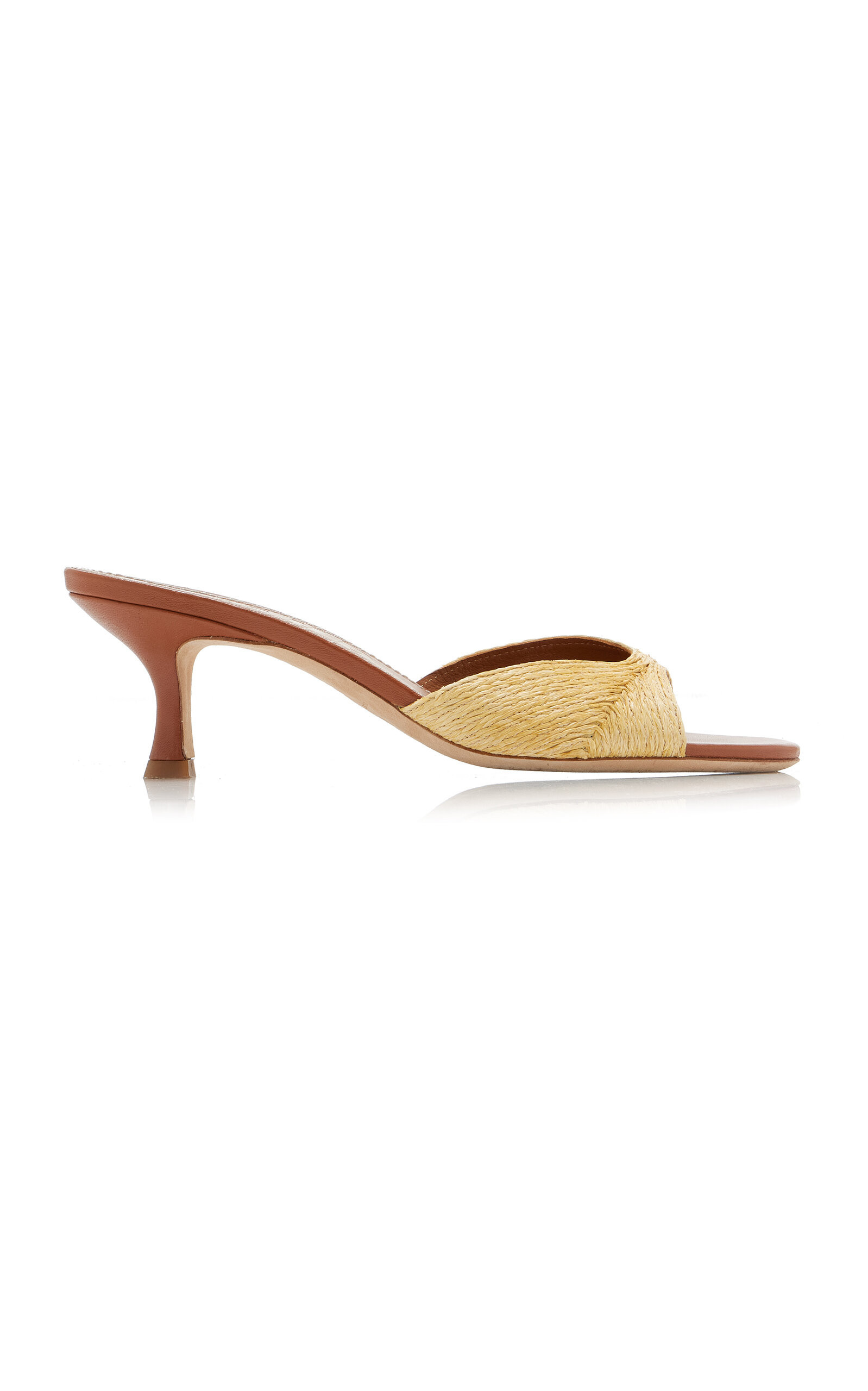 STAUD - Brigitte Raffia Mules - Tan - IT 42 - Moda Operandi | Moda Operandi (Global)