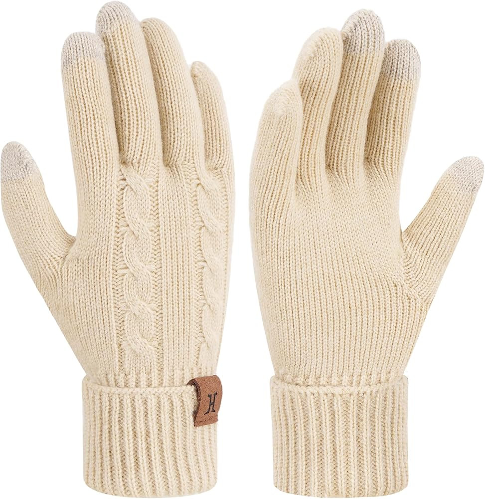 FZ FANTASTIC ZONE Womens Winter Warm Touch Screen Gloves Elastic Cuff Thermal Knit Gloves for Wom... | Amazon (US)