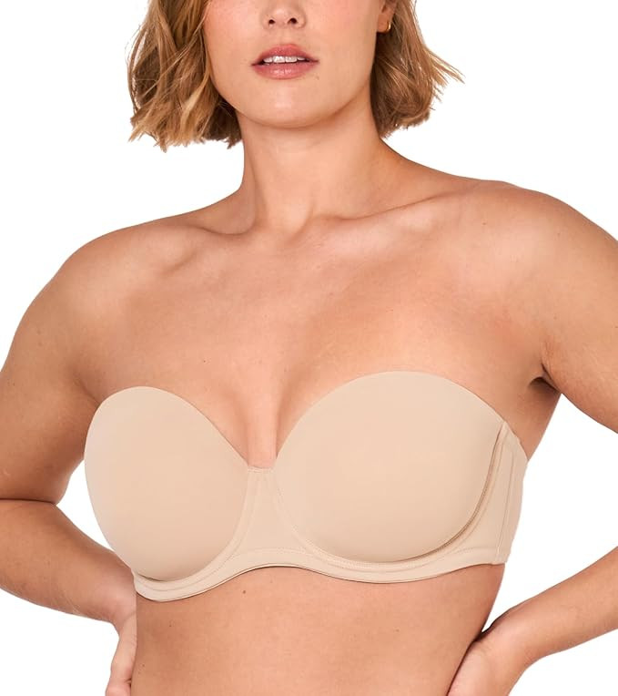 DELIMIRA Women's Underwire Contour Multiway Full Coverage Strapless Bra Plus Size | Amazon (US)