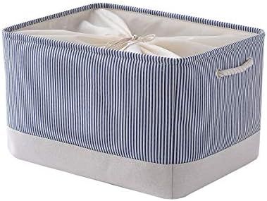 TheWarmHome Decorative Basket Rectangular Fabric Storage Bin Organizer Basket with Handles for Cl... | Amazon (US)