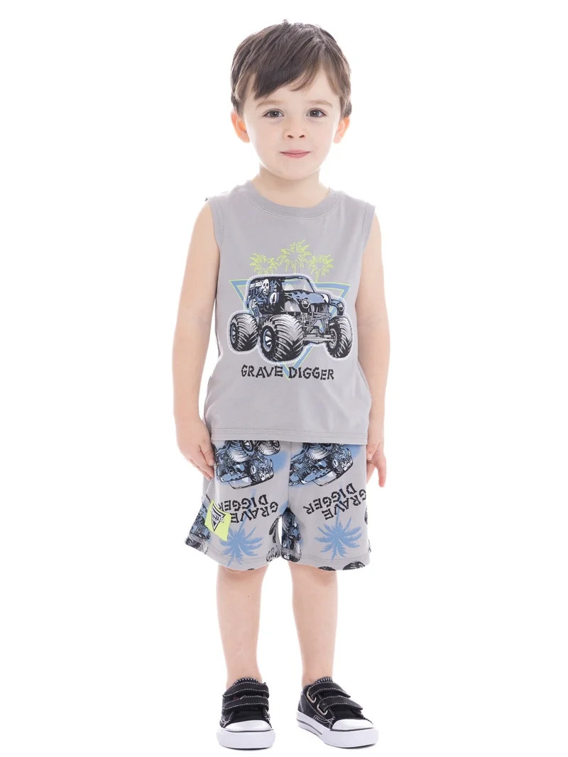 Monster Jam Toddler Boys Graphic Print Tank Top and Shorts Set, 2-Piece, Sizes 12M-5T | Walmart (US)