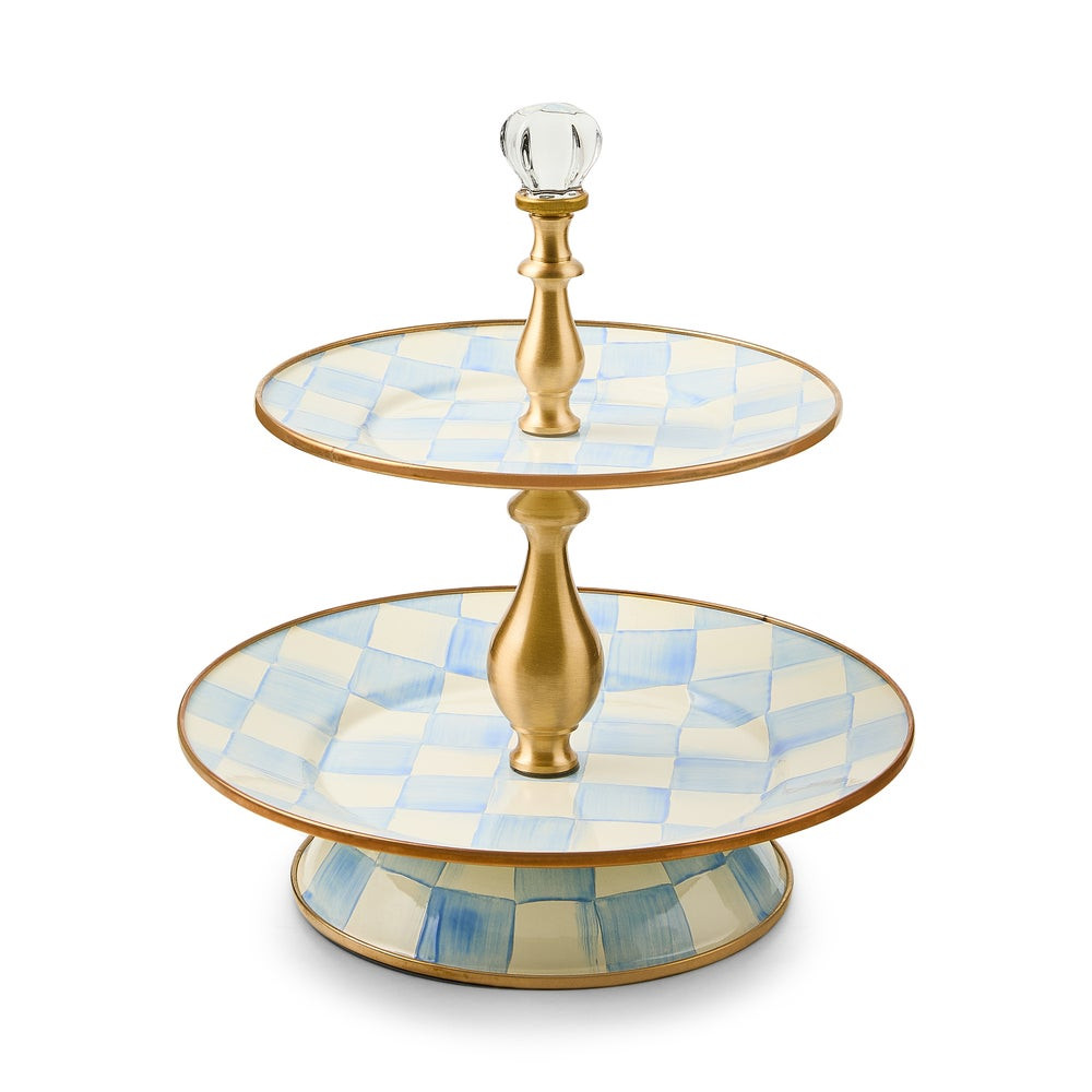 Sky Check Two Tier Sweet Stand | MacKenzie-Childs