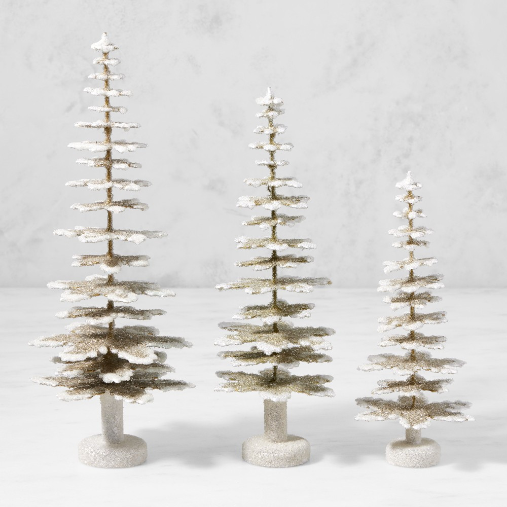 Champagne Shimmer Tabletop Trees | Williams-Sonoma