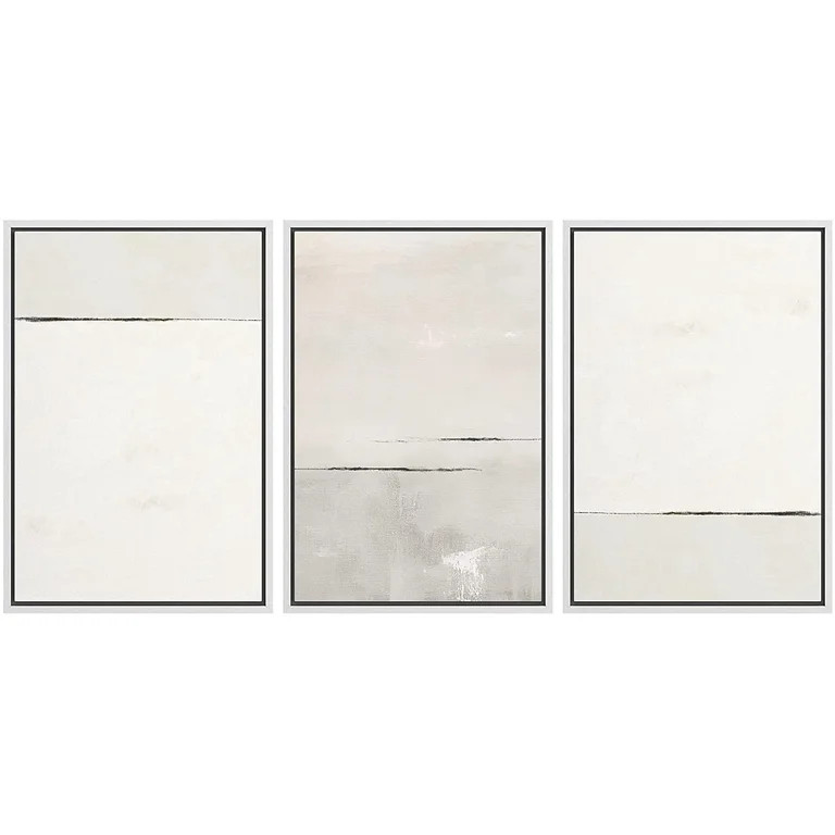 wall26 Framed Canvas Print Wall Art Set Pastel Gray Color Block Landscape Abstract Shapes Illustr... | Walmart (US)