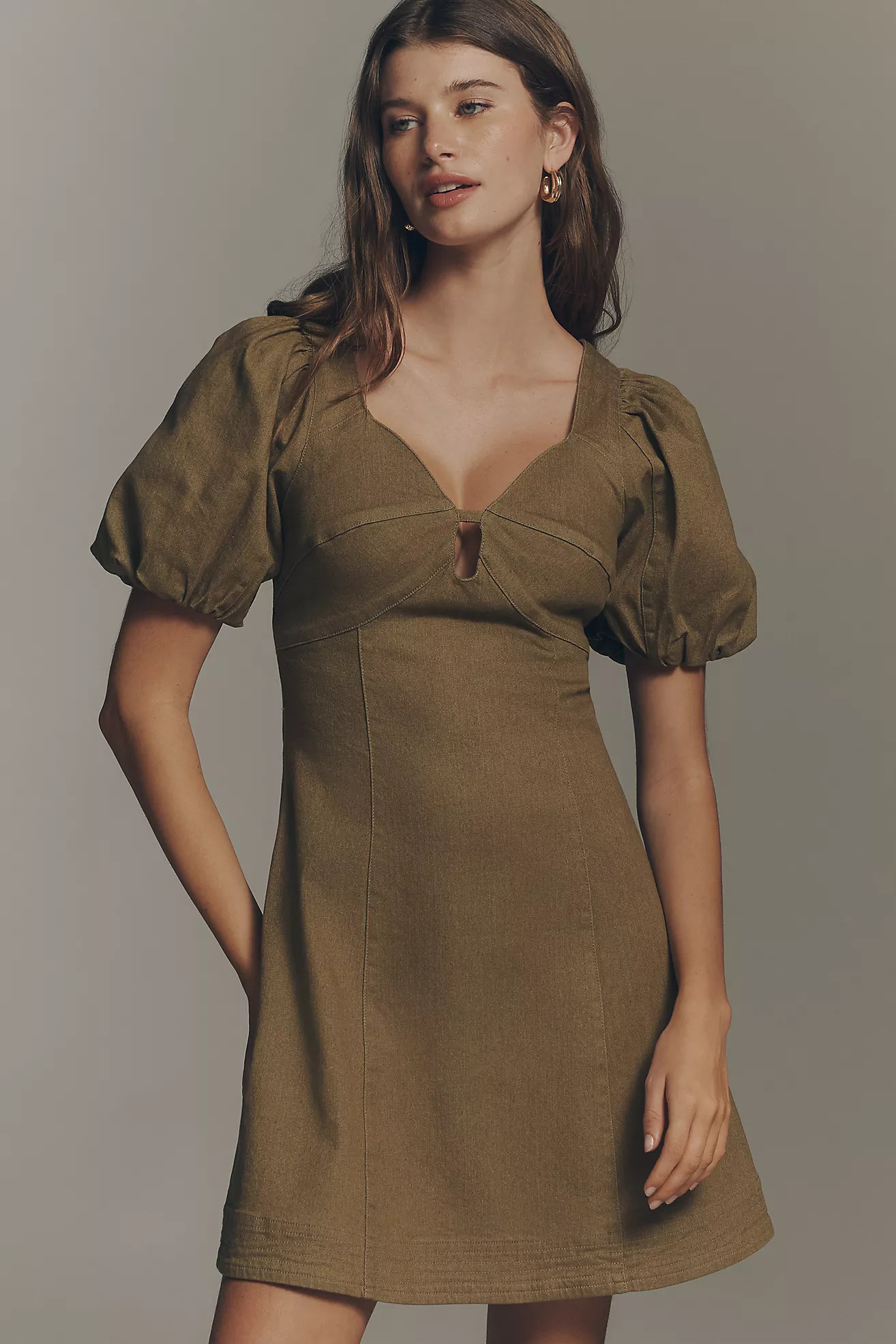 En Saison Sweetheart Puff-Sleeve Dress | Anthropologie (US)
