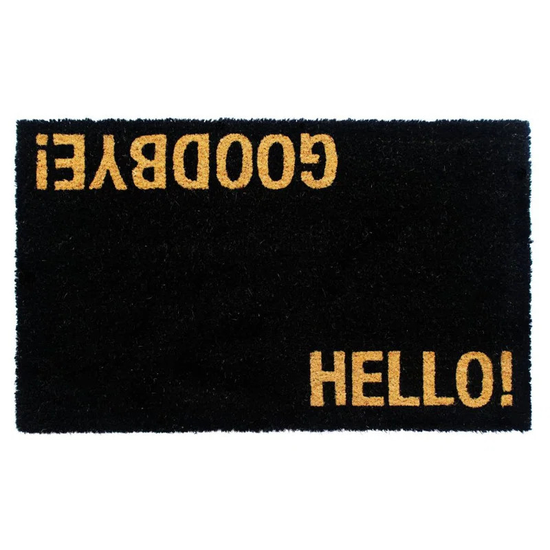 Noriega Machine Tufted Hello/Goodbye Coir 30 in. x 18 in. Non-Slip Outdoor Door Mat | Wayfair North America