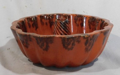 Antique Redware Turk’s Head Bundt Cake Mold Manganese Glaze Pennsylvania 19th C | eBay US