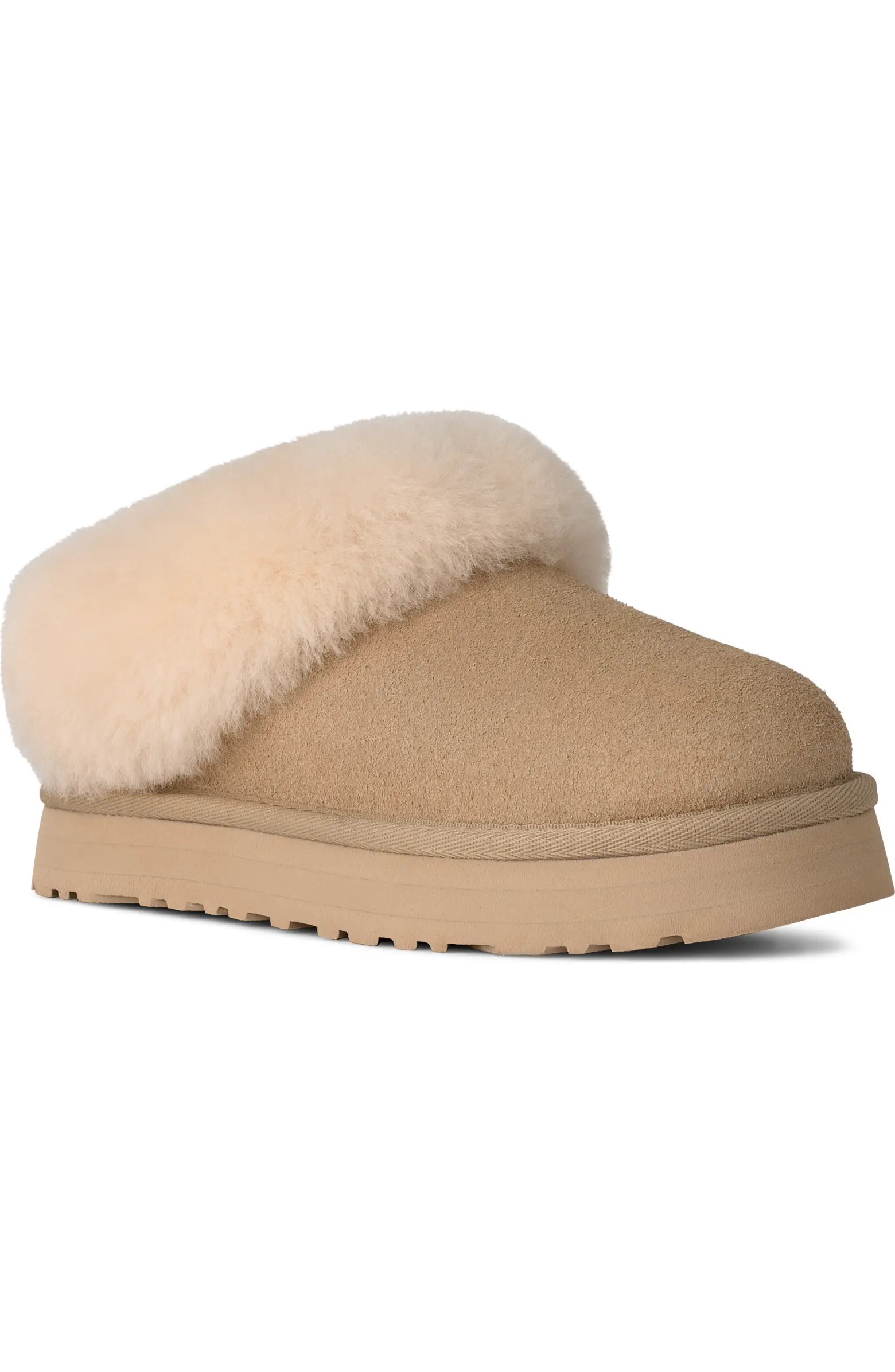Kids' Tazzelle Genuine Shearling Collar Slipper | Nordstrom