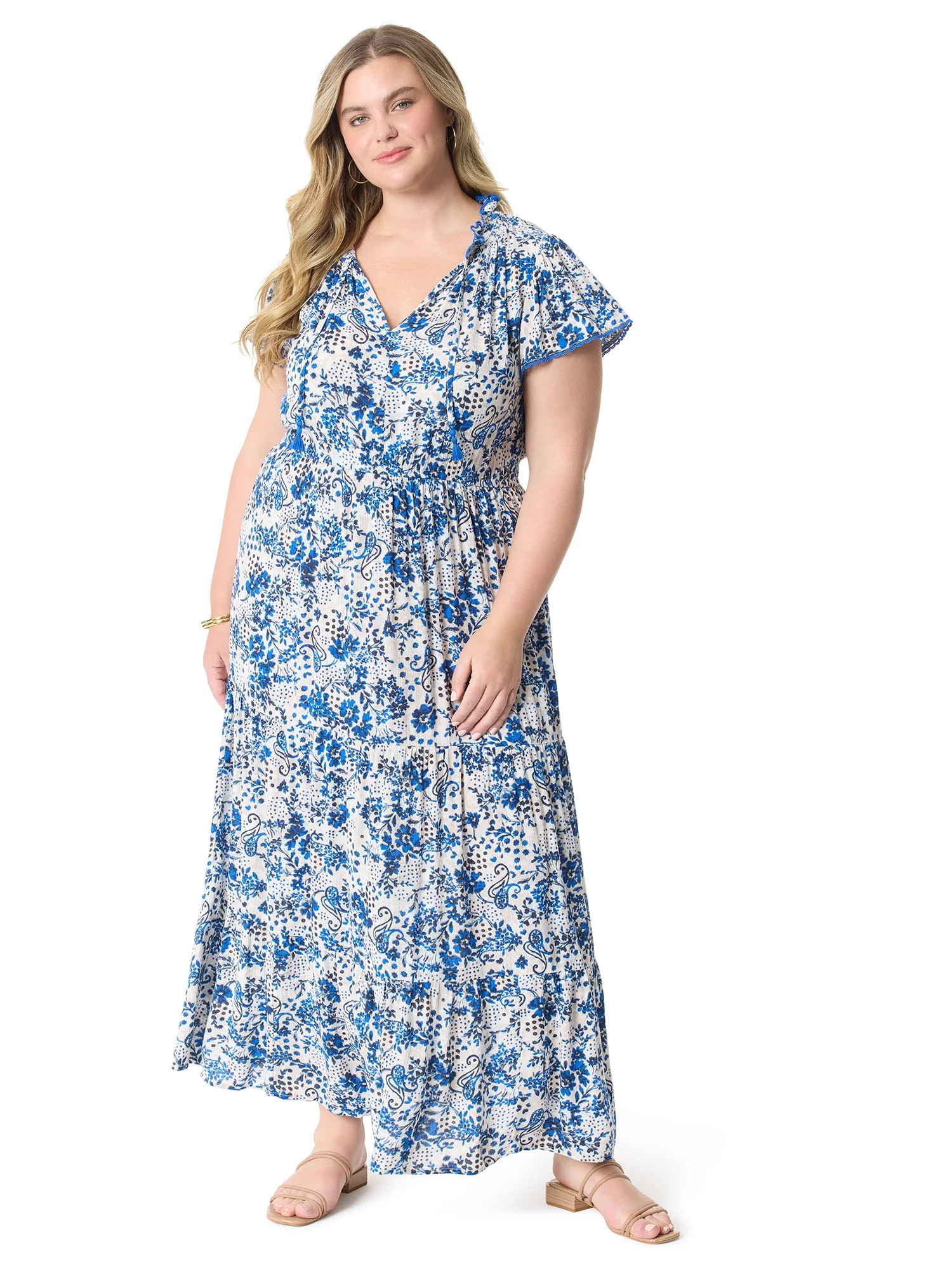Jessica Simpson Women's and Women's Plus Lexie Maxi Dress, Sizes XS-5X | Walmart (US)