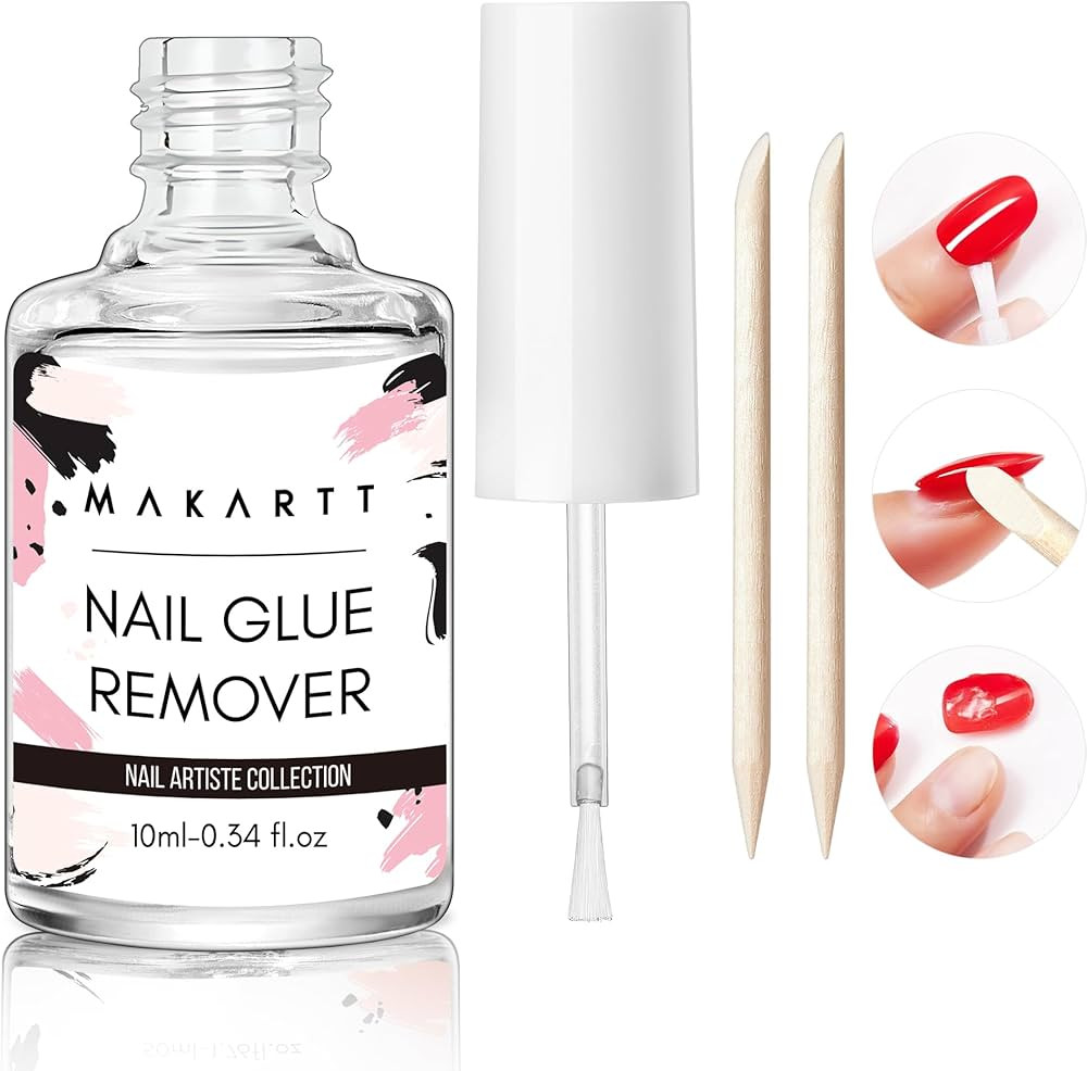 Makartt Nail Glue Remover for Press on Nails: 10ML Glue Off for Nail Tips Acrylic Nails Fake Nail... | Amazon (US)
