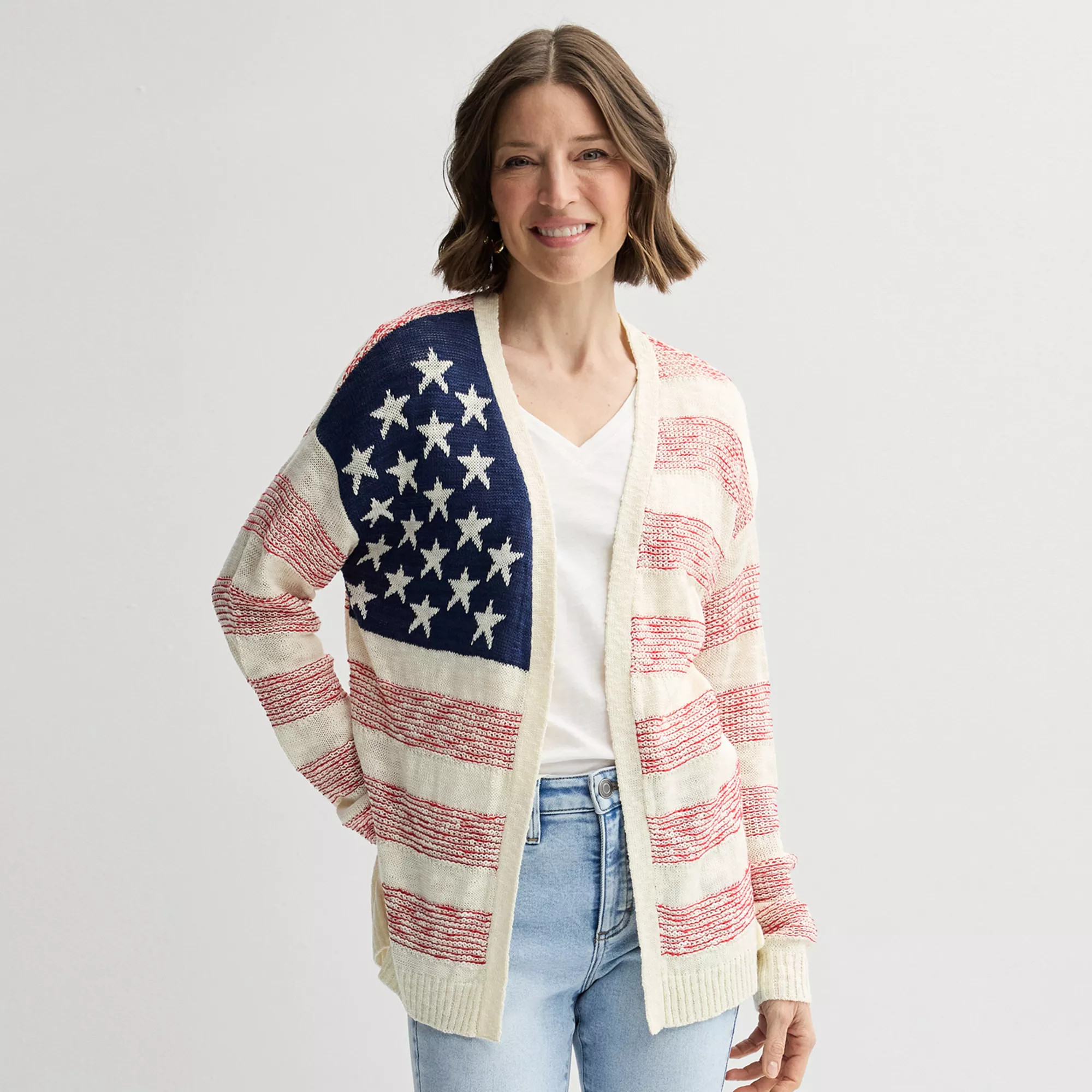 Women's Freshman 1996 Americana Flag Cardigan | Kohl's