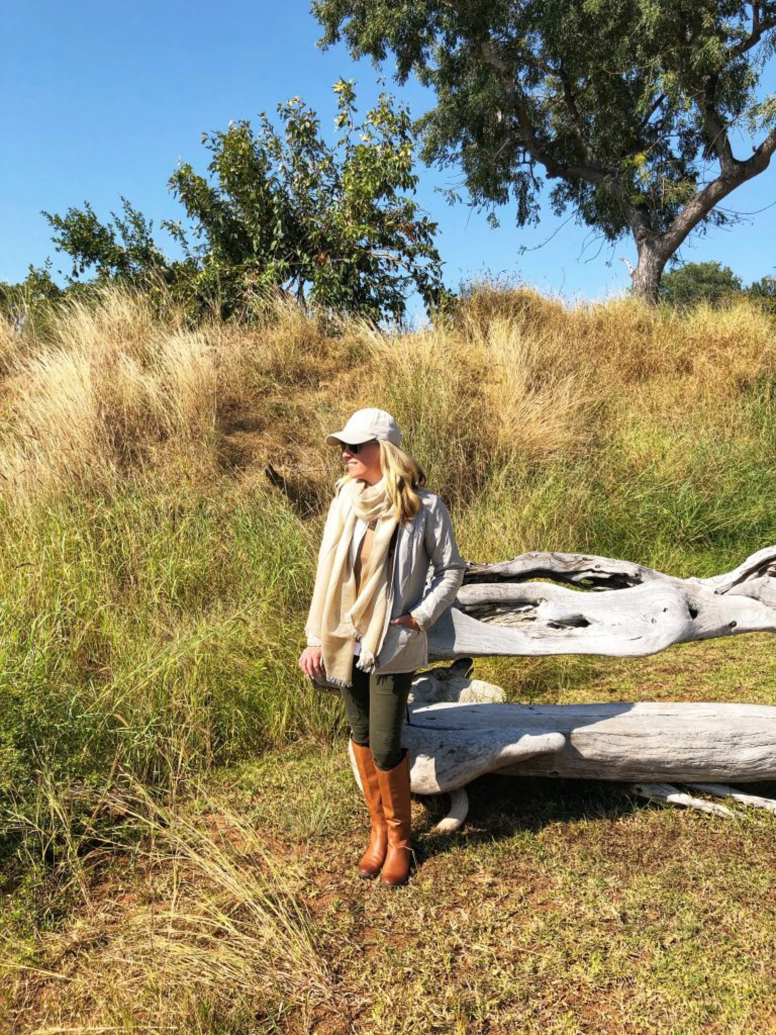 Safari this summer?   

Cargo pants
Tall brown boots
Baseball cap
Travel scarf 
Safari utility jacket 
Tan sweater 

#LTKOver40 #LTKStyleTip #LTKSeasonal