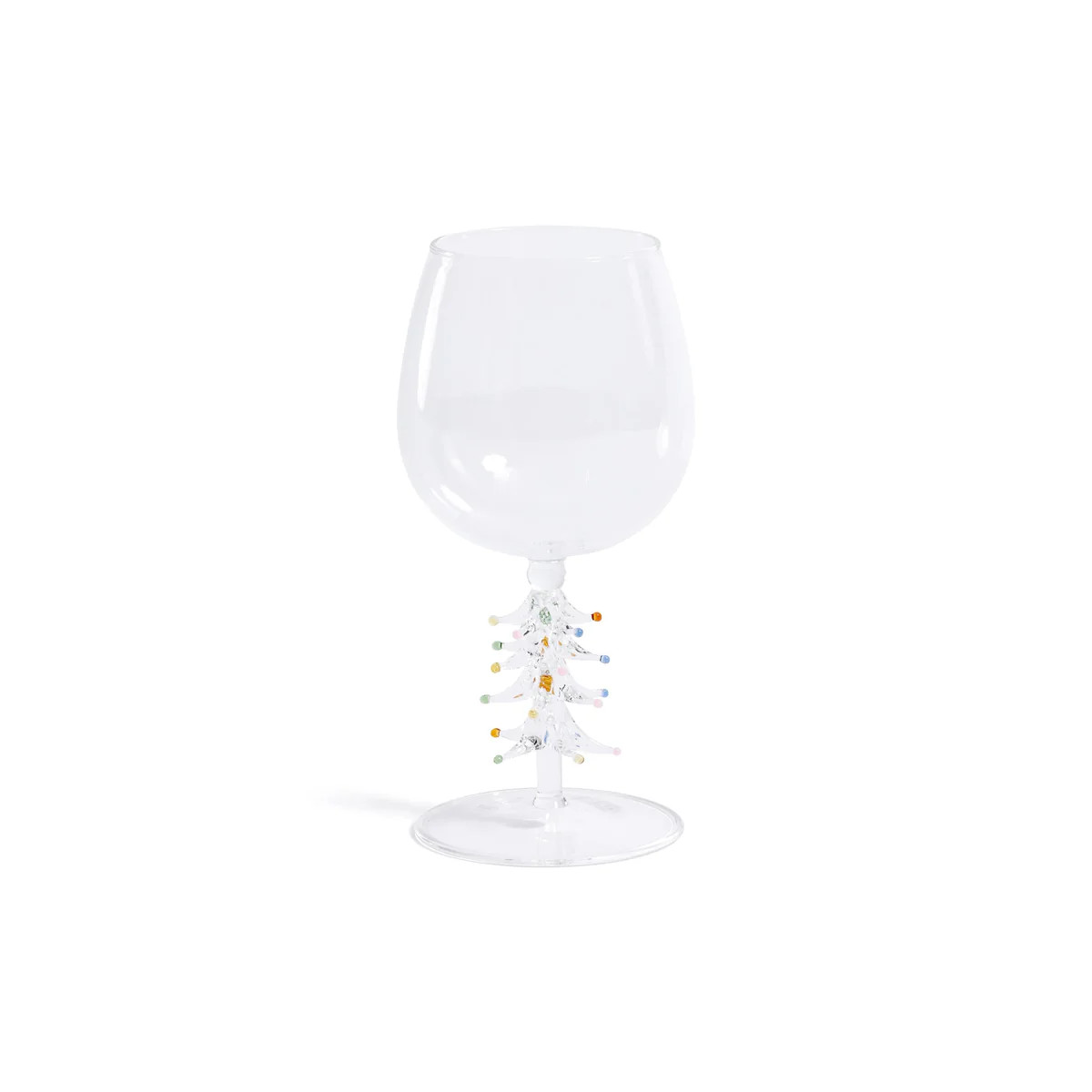 Zodax Clear Treetop Cheers Wine Glasses - Holiday Stemware, Set Of 4 | DecoratorsBest