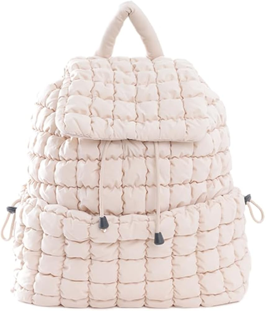 Puffer Backpack for Women Lightweight Quilted Hiker Pack Drawstring Padding Backpacks for Travel ... | Amazon (US)