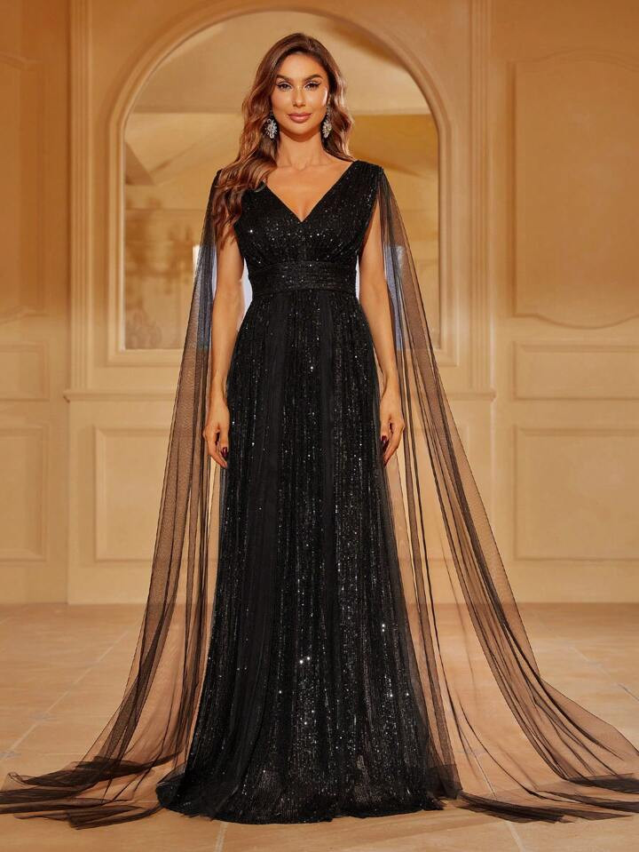 Split Thigh Sequin Formal Dress | SHEIN