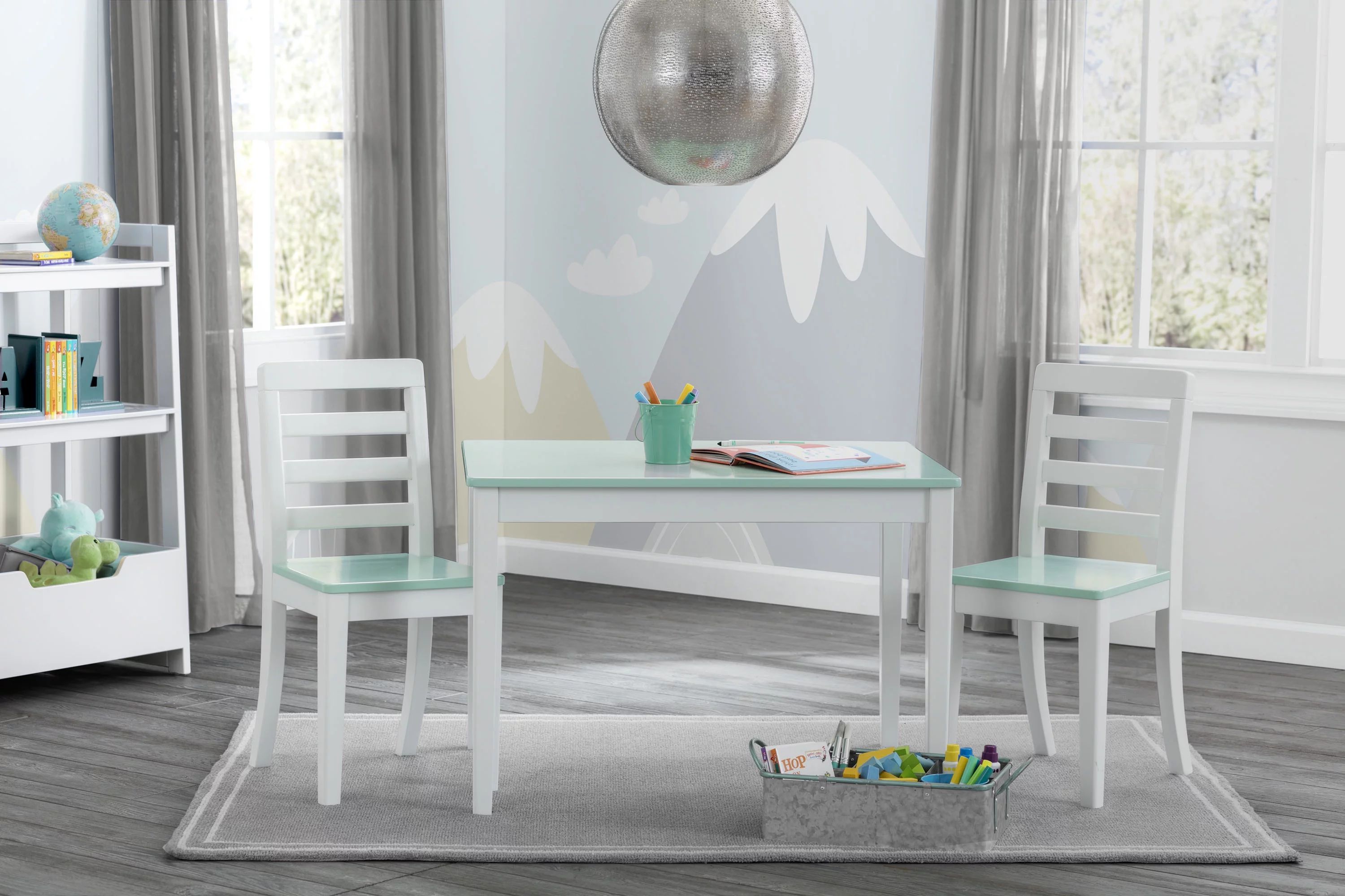 Delta Children Gateway Table and 2 Chairs Set, Grey & White | Walmart (US)