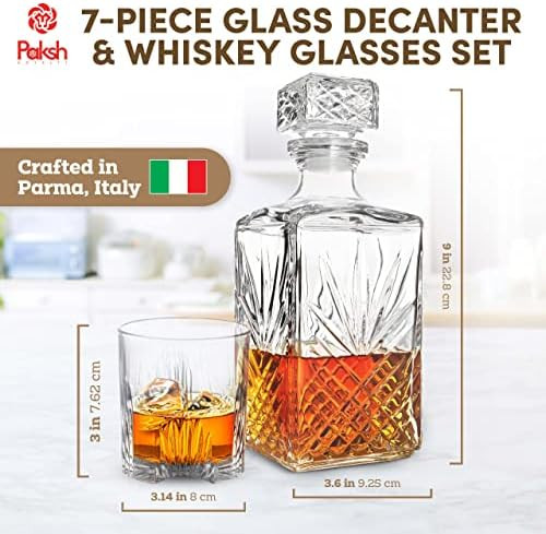 Paksh Novelty 7-Piece Italian Crafted Glass Decanter & Whisky Glasses Set, Elegant Whiskey Decant... | Amazon (US)