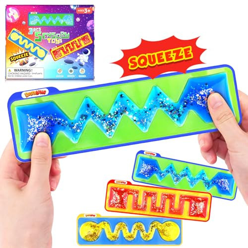 Autism Sensory Toys for Kids - 3 Pack Fidget Toy Sensory Tube Filled with Colorful Goo, Glitter, Autism Sensory Items for Kids Children Teens - Classroom Prizes, Gifts Christmas Stocking Suffers | Amazon (US)