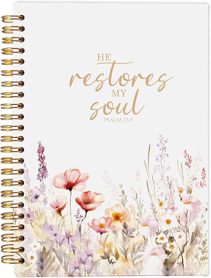 Christian Notebook for Women, Prayer Journal for Women, Bible Journaling Notebook, PSALM 23:3 He ... | Amazon (US)