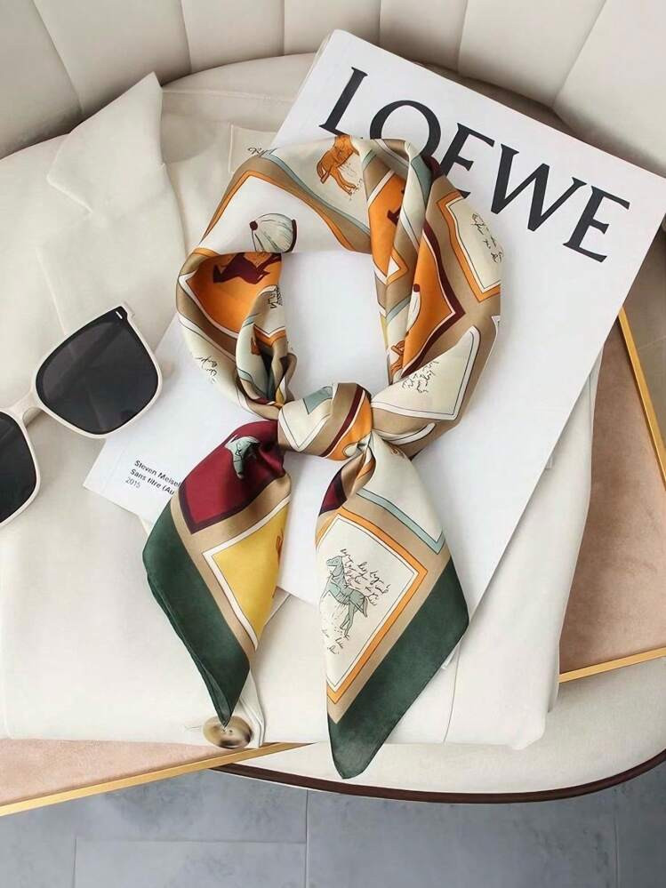 1 Pc Ladies'Summer Fashion Accessories Silk Scarf,Handkerchiefs For Women,Hijab,Scarfs For Woman,Bandanas,Suitable For Daily Outdoor Attire | SHEIN