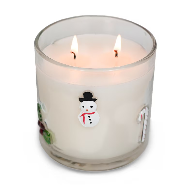 Mainstays Embedded Holiday Icons 2-Wick Soy Blend Candle Happy Holly Days 14 oz | Walmart (US)