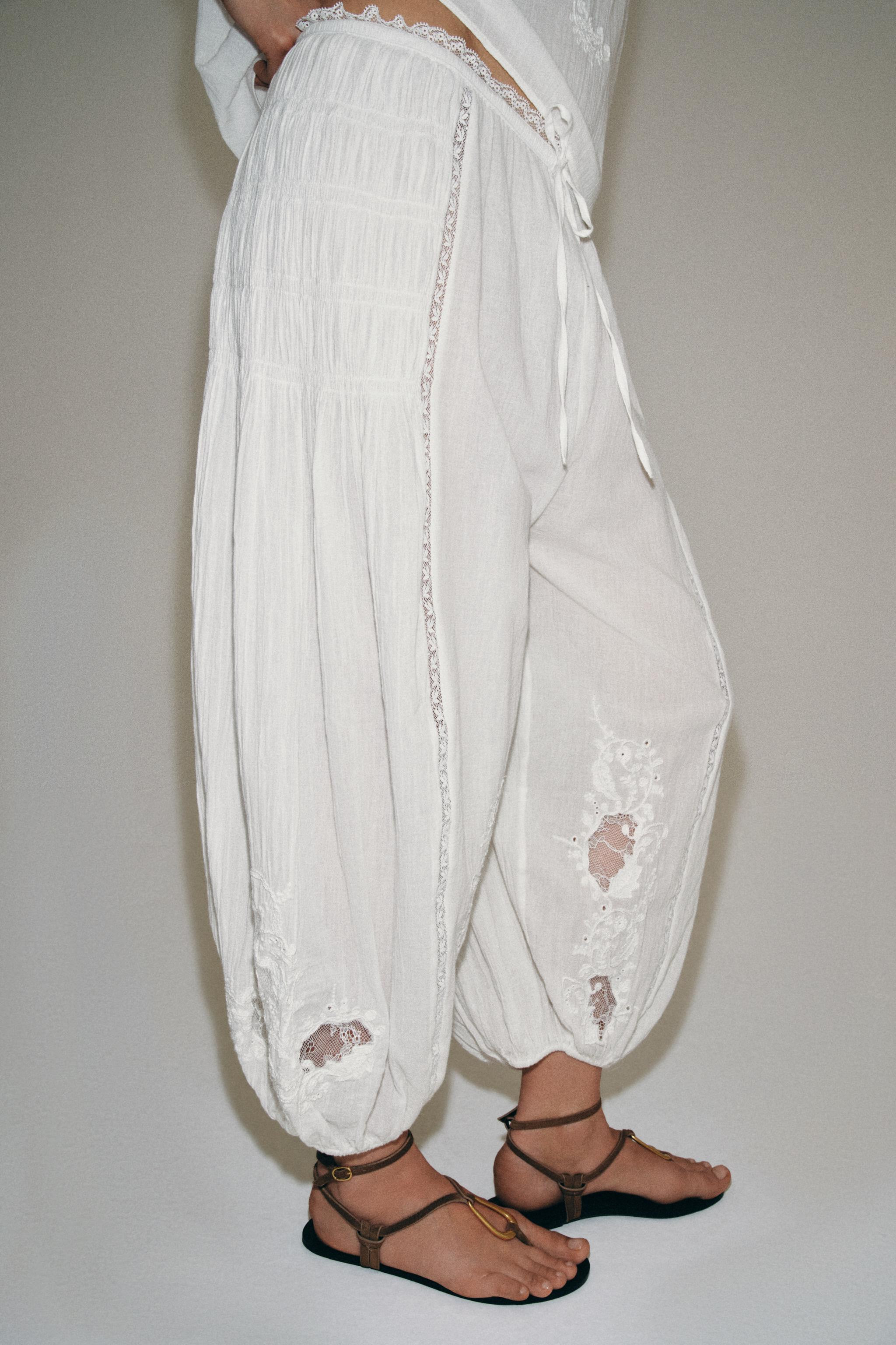 ZW COLLECTION LACE PANTS | Zara US