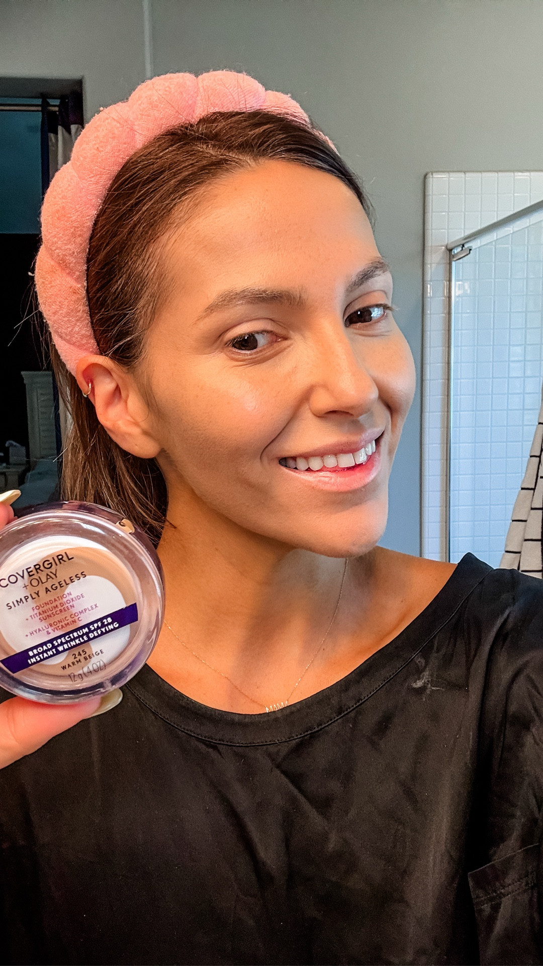 I use the shade 245- Warm Beige 
Pro Tip: wet your beauty blender for smoother application

#LTKOver40 #LTKBeauty