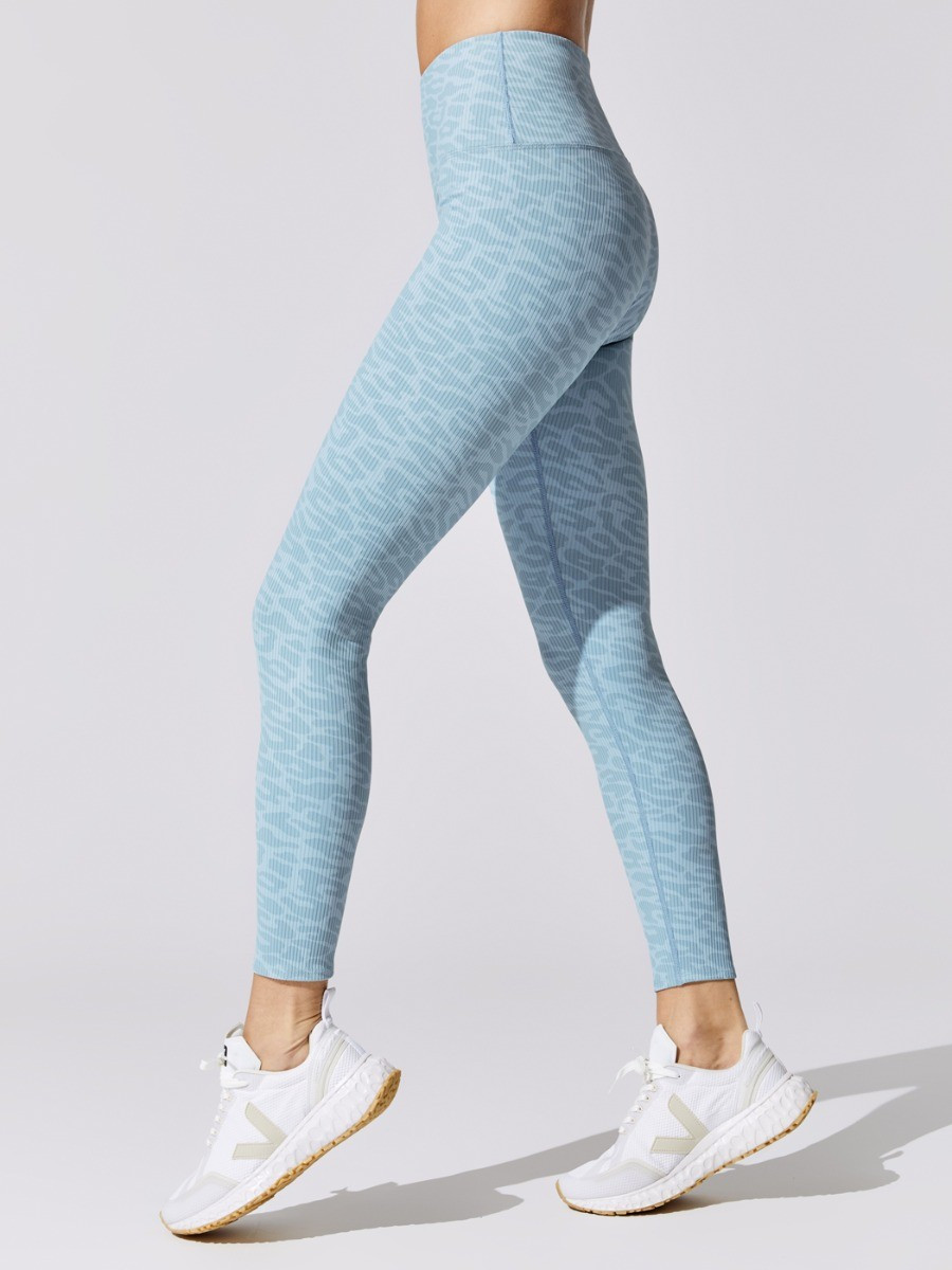 Printed Ribbed 7/8 Length Legging | Carbon38