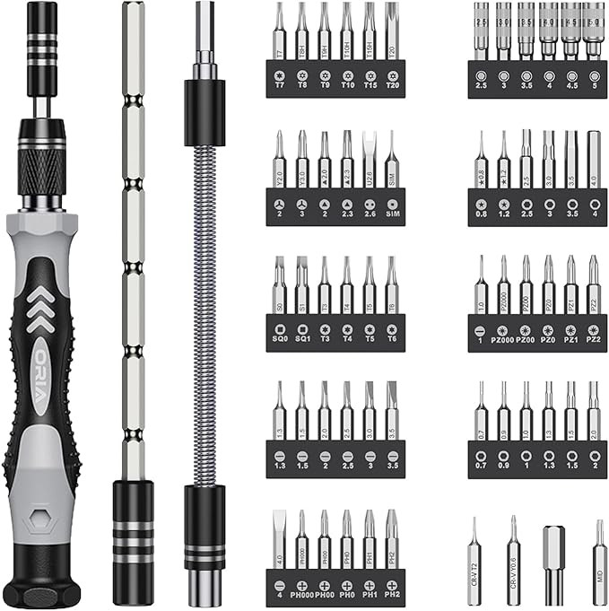 ORIA 61 in 1 Precision Screwdriver Set with 57 Bits, Magnetic Screwdriver Kit, Portable Repair To... | Amazon (US)