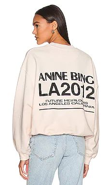 ANINE BING Jaci Sweatshirt Bing LA in Washed Pink from Revolve.com | Revolve Clothing (Global)