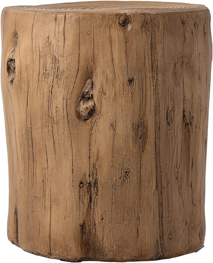 SUNBURY 15" Outdoor Side Table, Concrete Side Table Stump Stool Outdoor Accent Table, Light Brown... | Amazon (US)