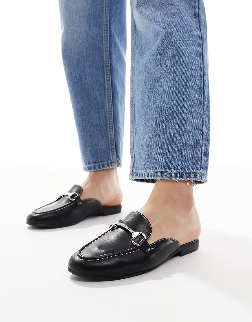 New Look backless snaffle loafer in black | ASOS (Global)