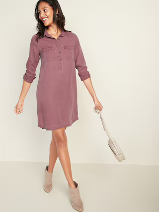 Faded Twill Shirt Dress for Women | Old Navy (US)