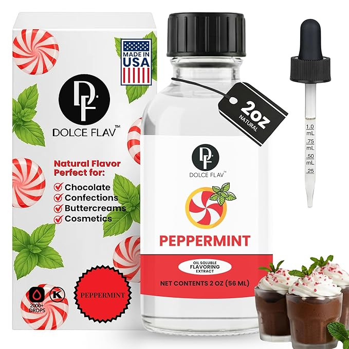 Dolce Flav Natural Peppermint Extract – 2 Ounce Oil-Soluble Kosher, Sugar-Free, Concentrated Pu... | Amazon (US)